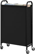GRANNY SAYS Laundry Hamper, Slim Basket with Wheels and Handles, Black, 80L