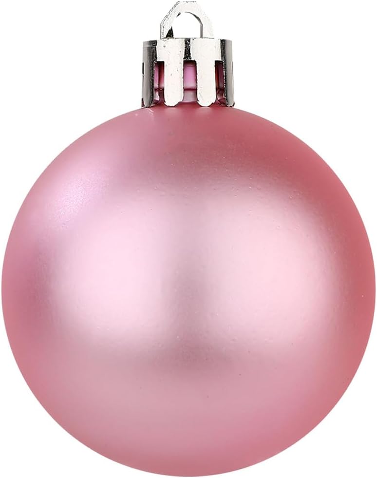 Sattiyrch Christmas Ball Ornaments 30ct, 60mm/2.36" Shatterproof Plastic Decorative Xmas Balls Ornaments Set (Pink)
