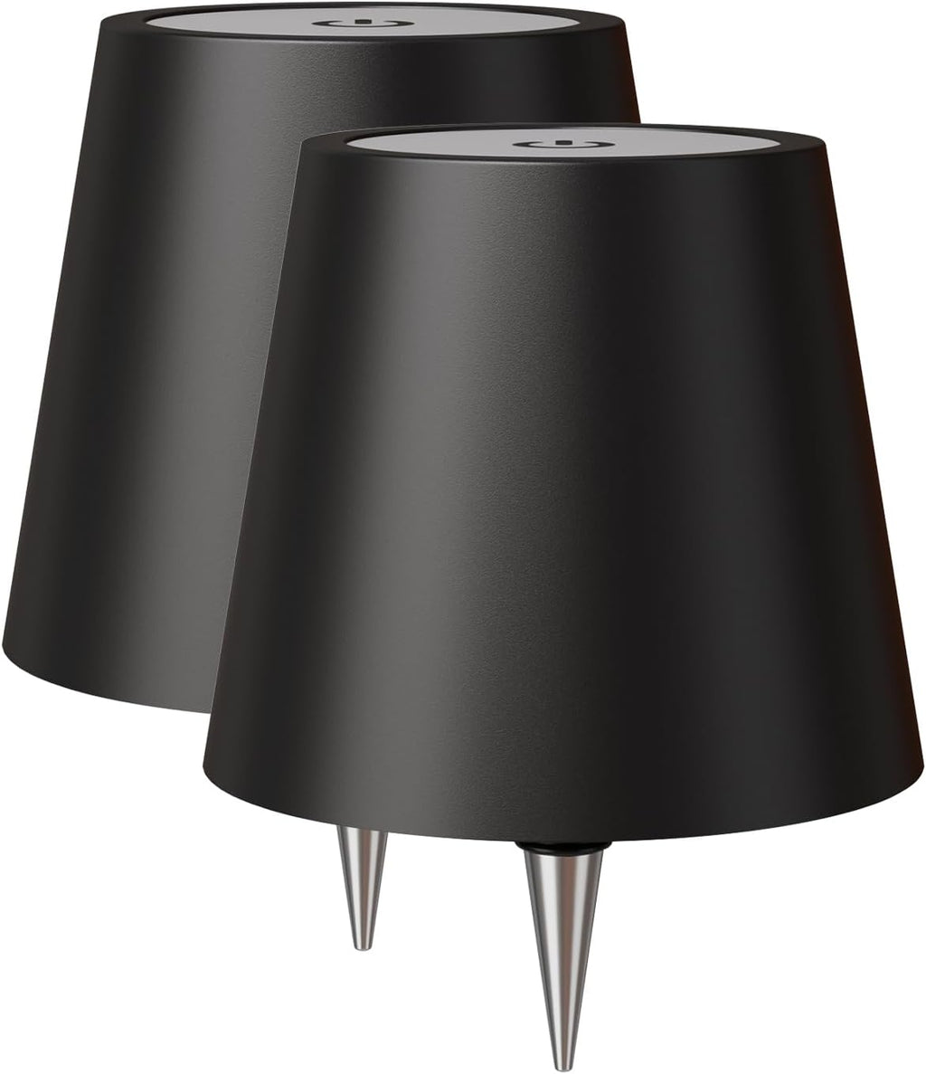 2 Pack Wireless Bottle Lamp - 2026 New Touch 3 Colors and Stepless Dimming Wine Bottle Lights with Metal Lampshade for Bars Restaurants Kitchen & Party Lighting - Black