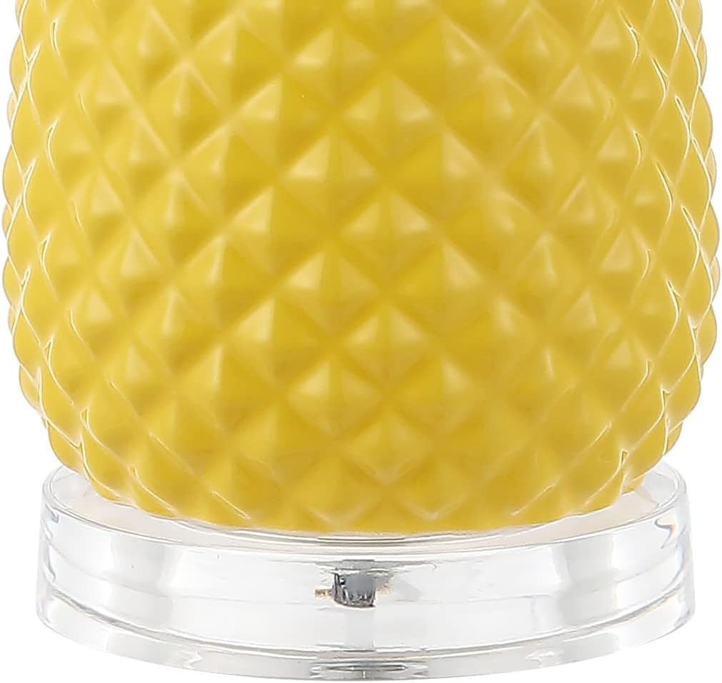 JONATHAN Y Pineapple Ceramic Table Lamp Bedside Nightstand 23", Yellow/Gold