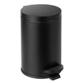Cesun Small Round Bathroom Trash Can with Lid Soft Close, 1.2 Gal, Black
