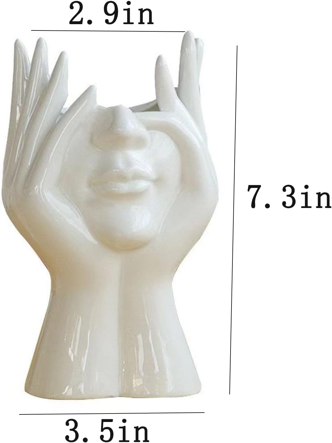 White Face Vase Unique Ceramic Vase for Room,Office,Home Decor
