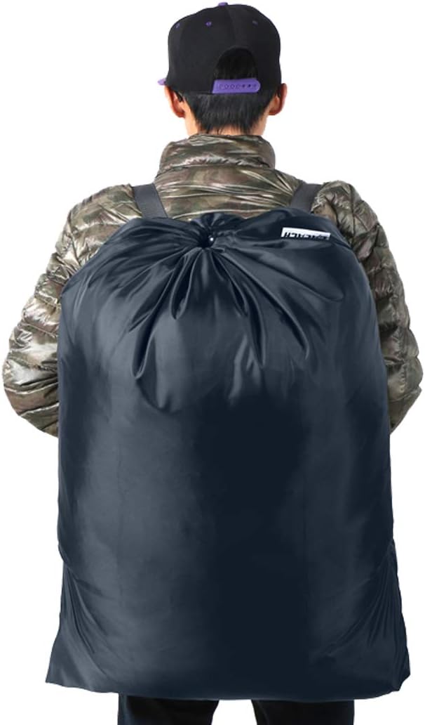 Laundry Bag Backpack, 27"x 34"Laundry Bag with Straps & Drawstring, Navy