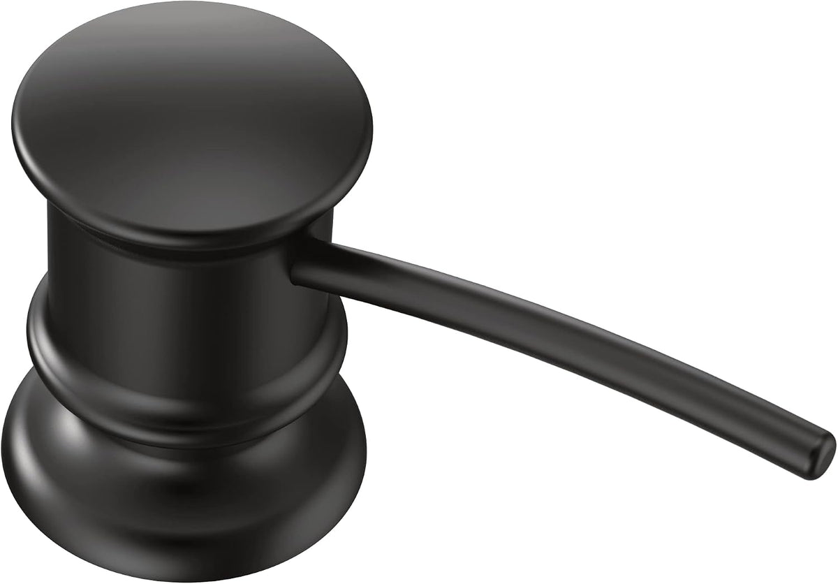 Moen 3944BL Deck Mounted Kitchen Soap Dispenser with Above the Sink Refillable Bottle, Matte Black