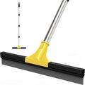 Large Heavy-Duty Floor Squeegee, 18” Rubber Blade Broom & 62” Long Handle Floor Squeegee for Concrete, Bathroom Tile, Garage Concrete, Deck, Shower Glass, Window Cleaning