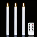 Wondise 3 Pack Flameless Taper Candles with Remote Timer