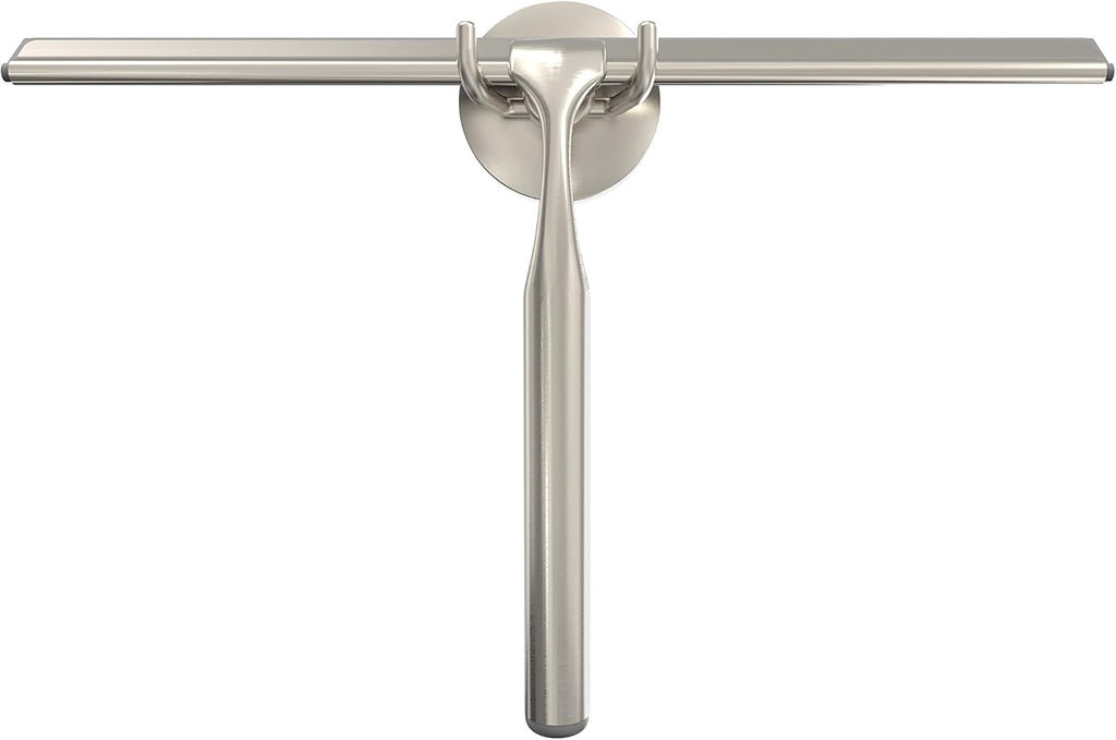 Better Living Deluxe XL Shower Squeegee, 12” Blade, Brushed Nickel