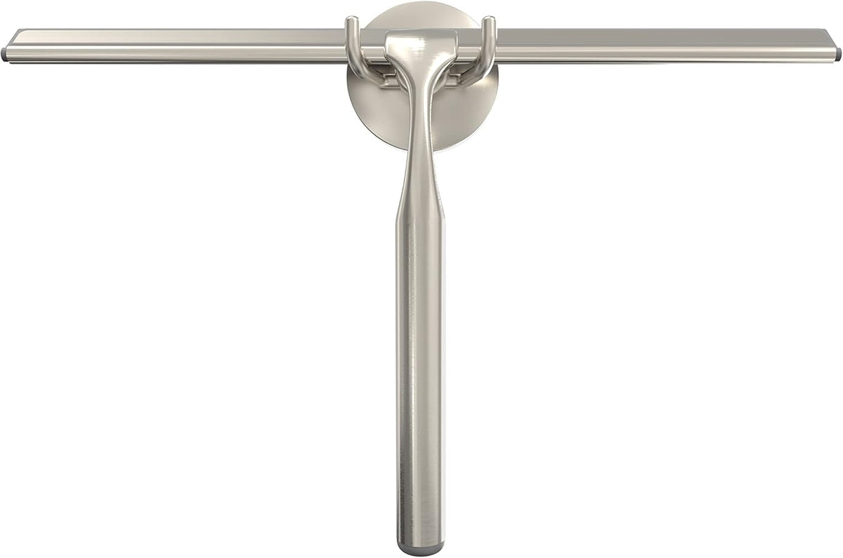 Better Living Deluxe XL Shower Squeegee, 12” Blade, Brushed Nickel