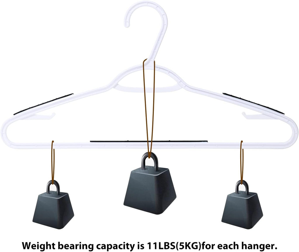 Plastic Clothes Hangers 30 Pack, Hangers with Grip Black