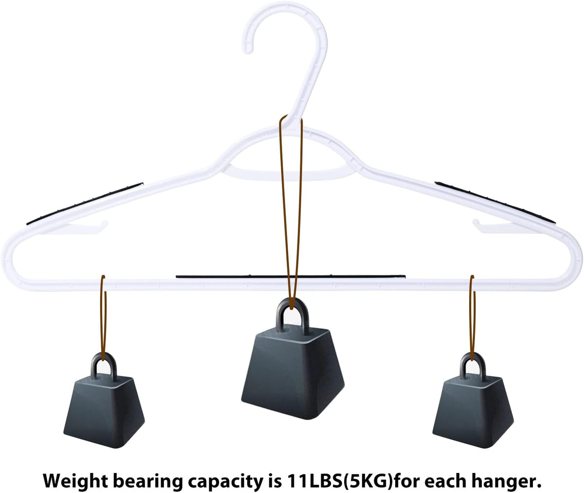 Plastic Clothes Hangers 30 Pack, Hangers with Grip Black