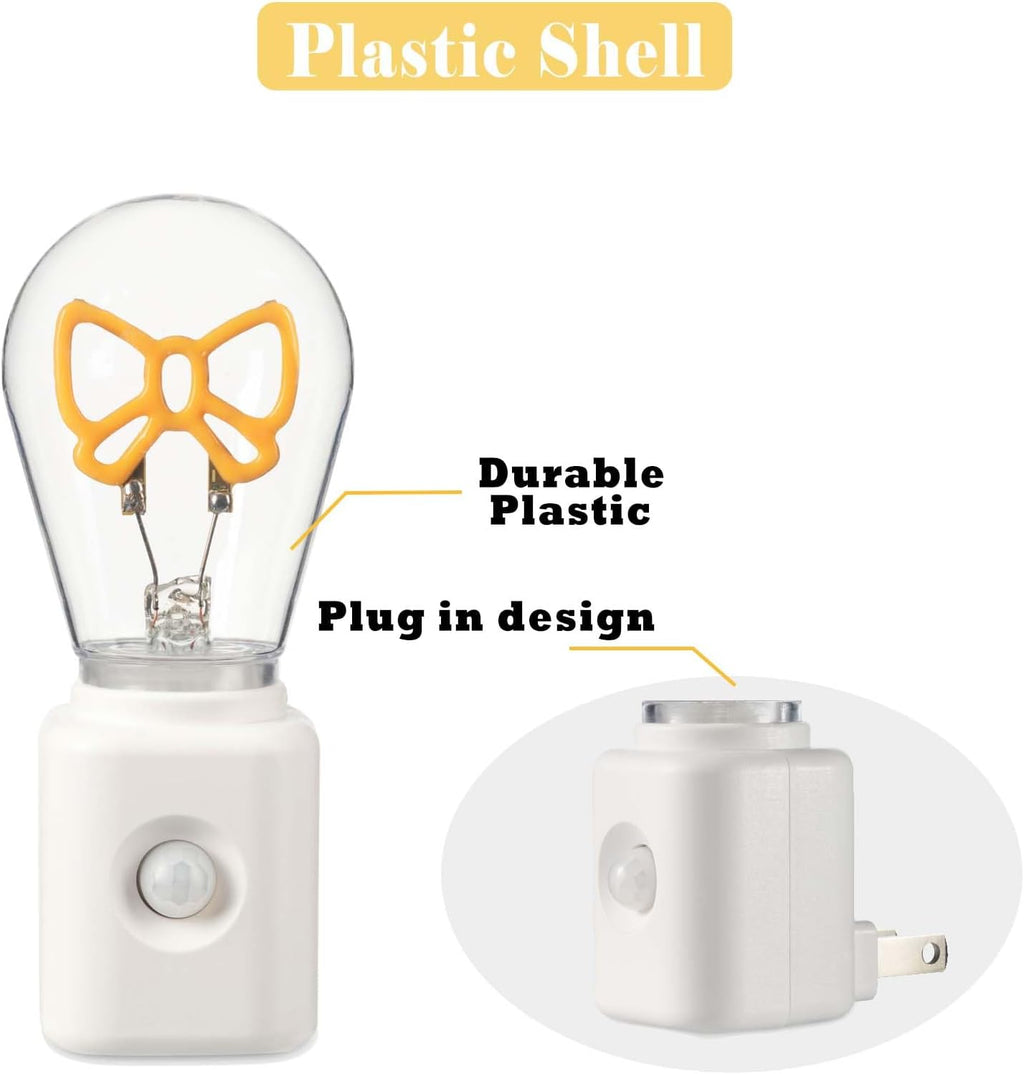 Motion Sensor Night Light Plug in, Dimmable 2200K Ultra Warm White, Filament Nightlight for Bedroom, Hallway and Stairway, Gift for Women, 1 Pack