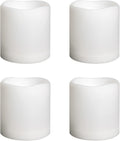4 Pack Battery Operated Outdoor Indoor Flameless Pillar Candles, 3"x3"