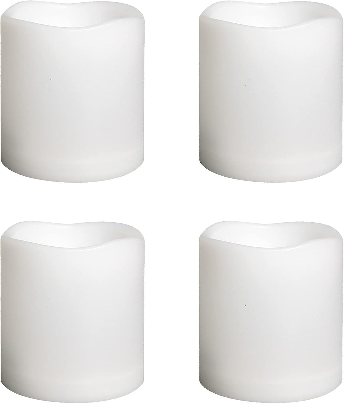 4 Pack Battery Operated Outdoor Indoor Flameless Pillar Candles, 3"x3"