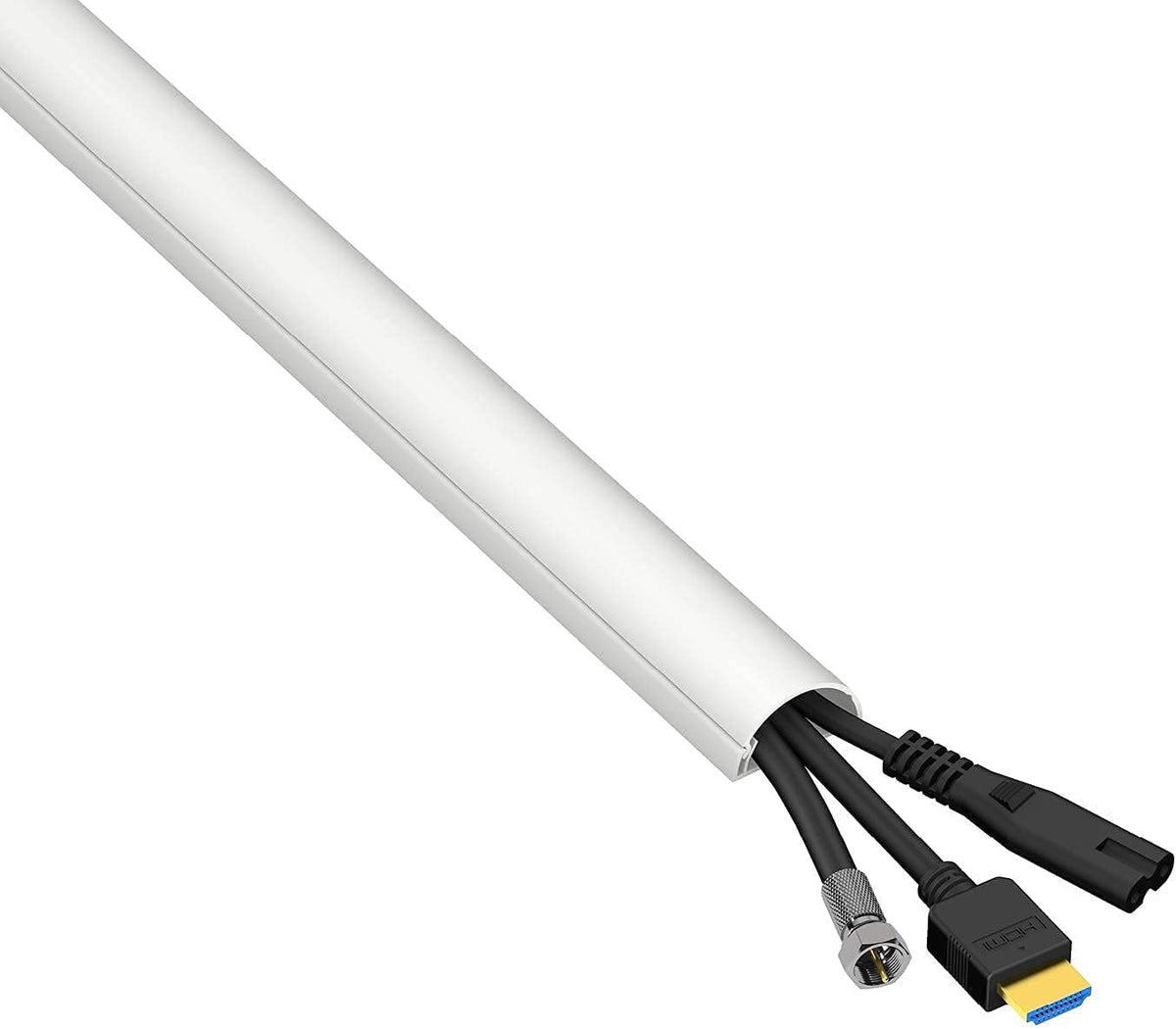 D-Line Cable Management Box (Small) & Medium Cable Raceway Length 1.18" (W) x 0.59" (H) x 39" Length - White