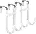 FYY Over the Door Hooks, Double-Hanger 2 Pack, Fits Doors 1 3/8" White