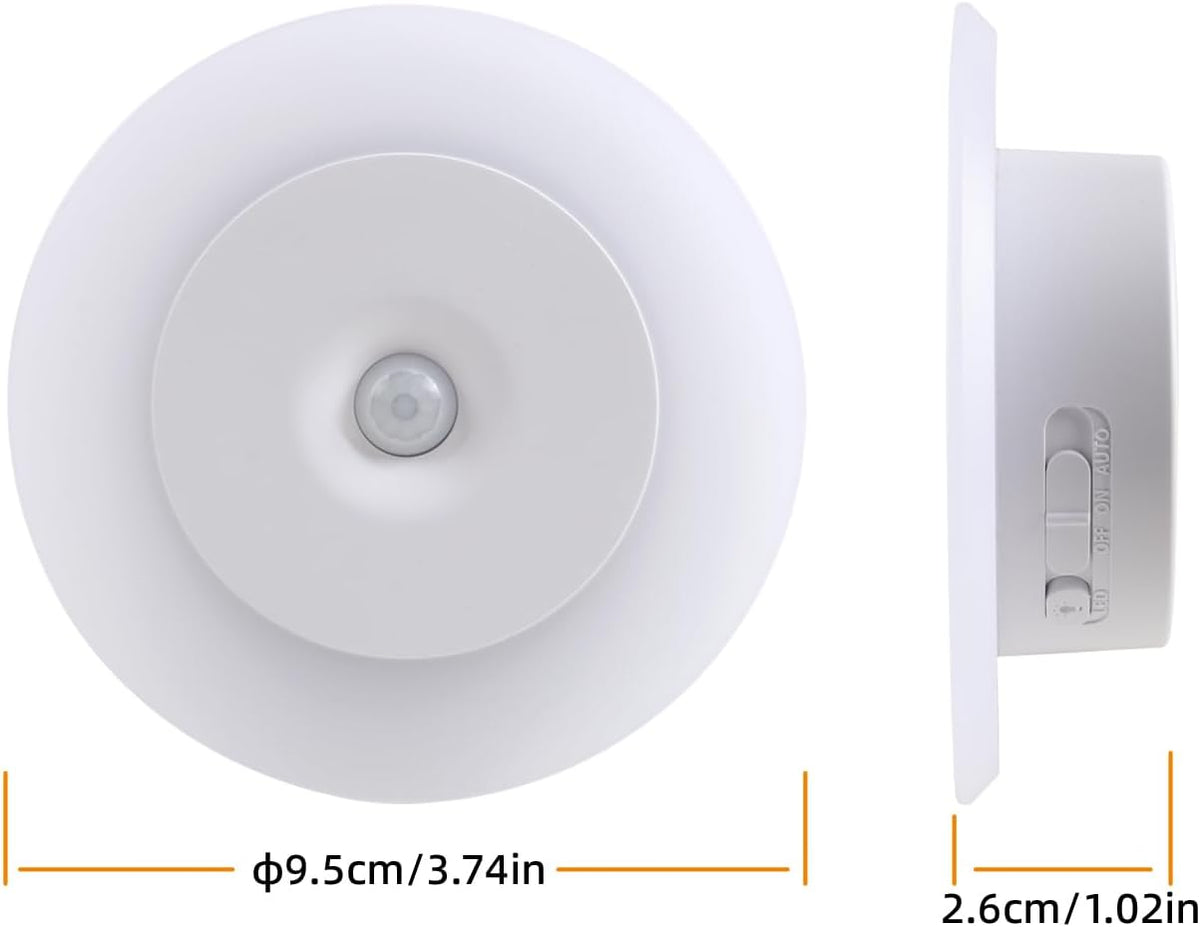 DAMI Rechargeable Motion Sensor Night Light Indoor, 1200mAh LED Closet Light with 3 CCT (3000K/4500K/6500K), Dimmable, Magnetic Stick-On Stair Lights for Hallway, Bedroom(2 Pack)
