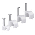 Cable Wire Clips 4mm 6mm 8mm 10mm Cable Management RG6 RG59 CAT5 CAT6 RJ45 Electrical Ethernet Dish TV Speaker Wire Cord Tie Holder Single Coaxial Nail Clamps (Pack of 400)