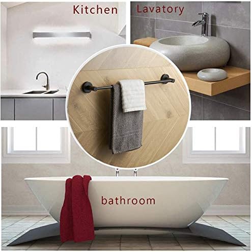 BESy Towel Racks for Bathroom Wall Mounted Bath Towel Bar Matte Black