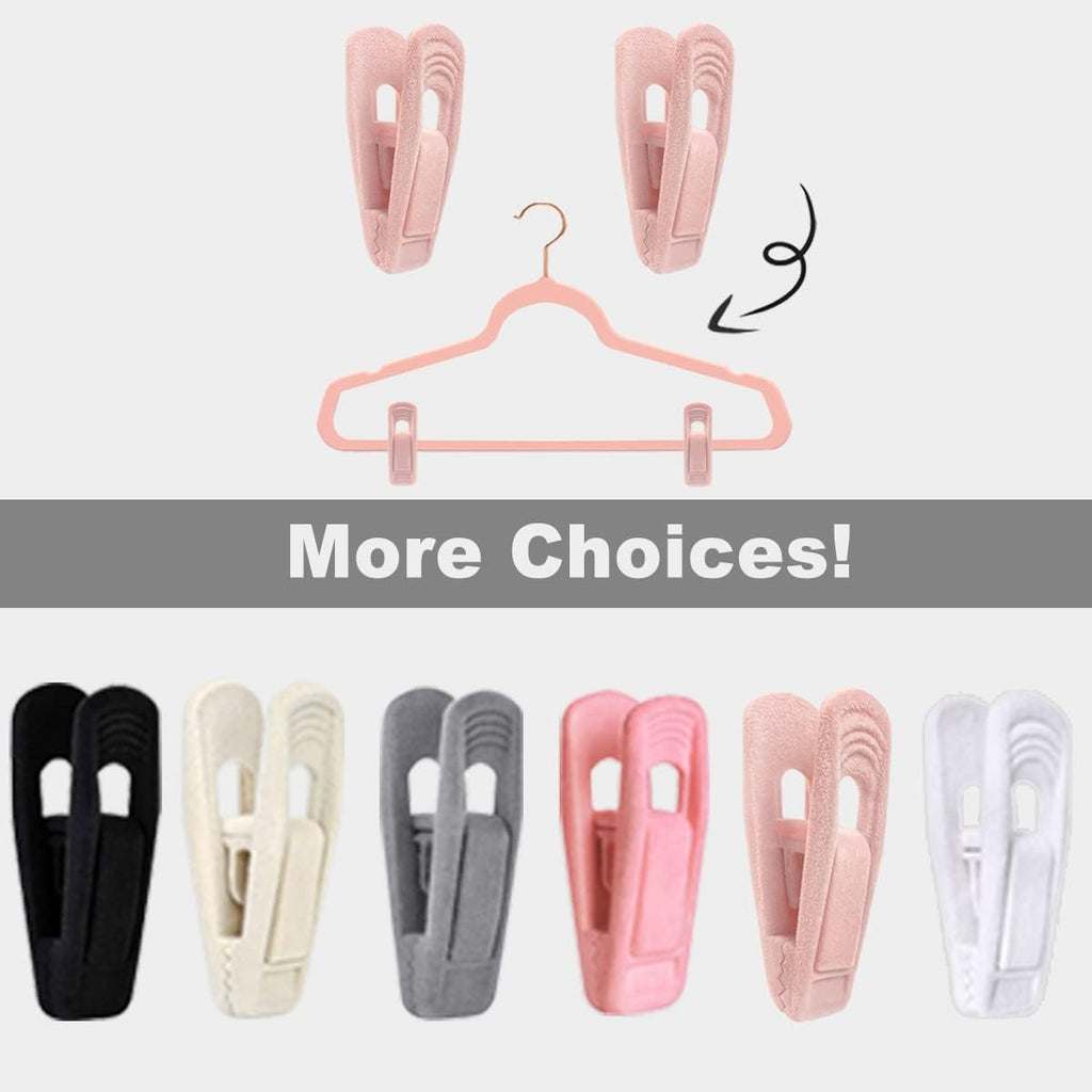 TOFIIGREM Light Pink Velvet Hangers (80-Pack), Non-Slip Strong Hanger Clips for Velvet Skirts & Pants