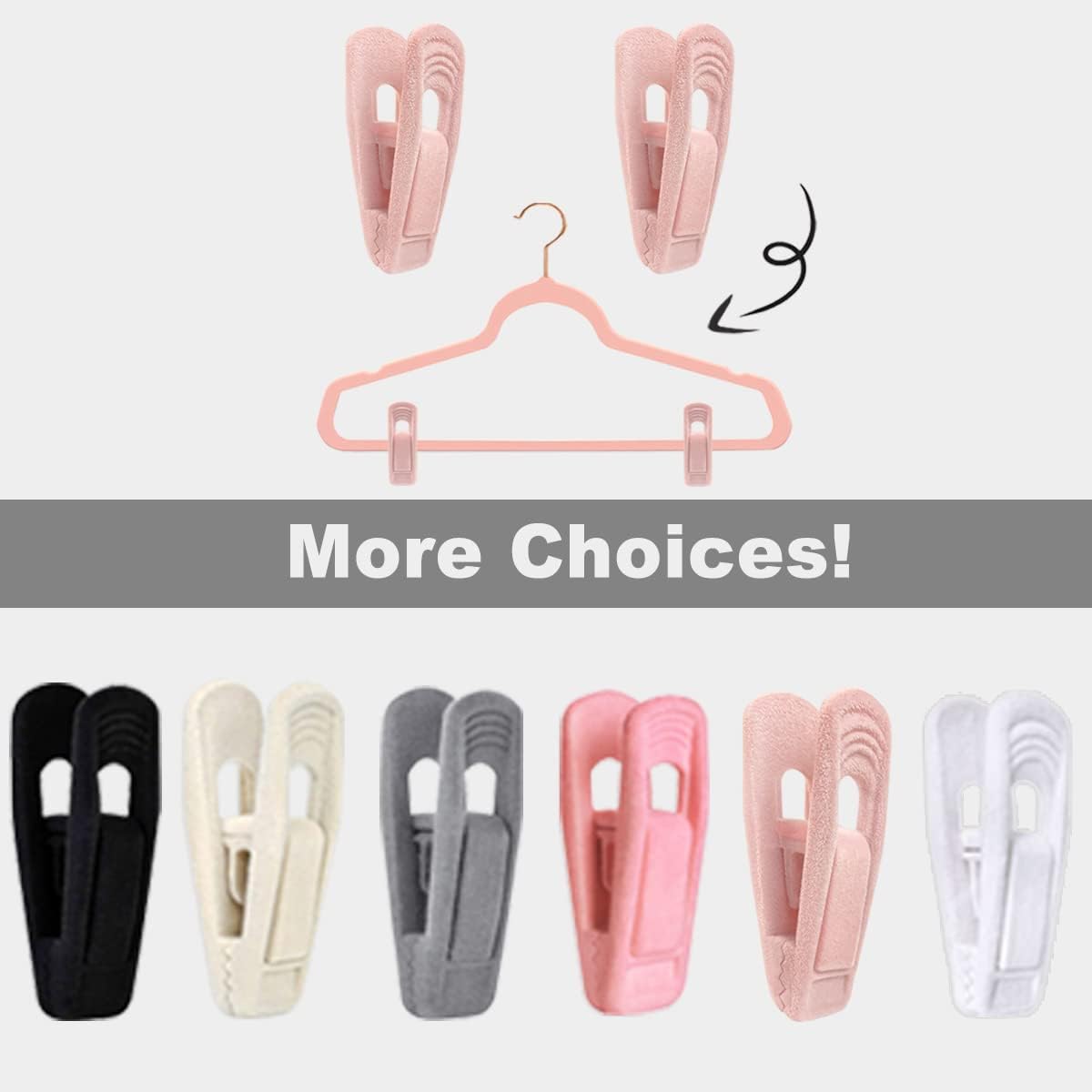 TOFIIGREM Light Pink Velvet Hangers (80-Pack), Non-Slip Strong Hanger Clips for Velvet Skirts & Pants