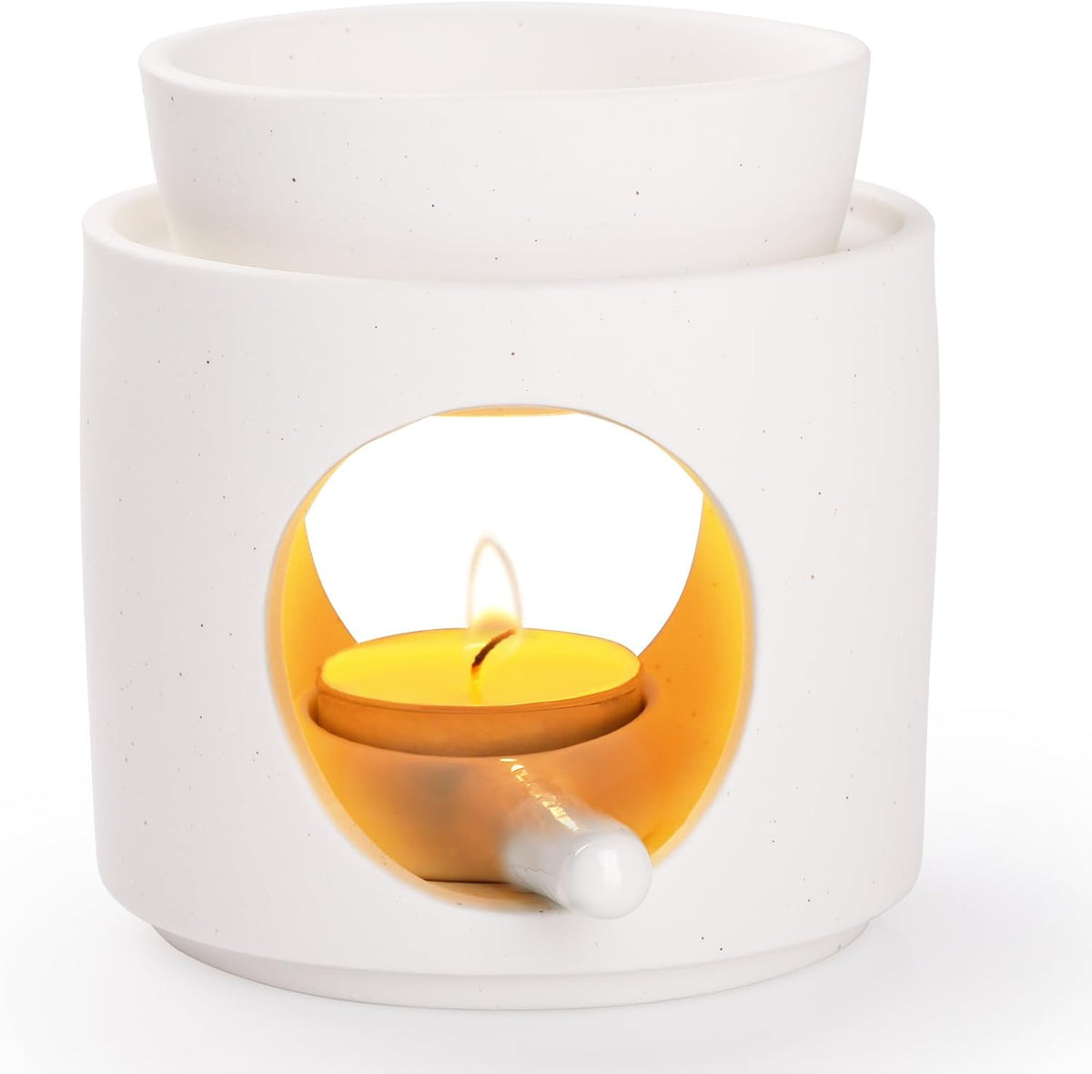 WD&CD Wax Melt Ceramic Oil Burner White, Aroma Diffuser Essential Oil Burner Aromatherapy Wax Burner with Tealight Holder, Home Bedroom Decor