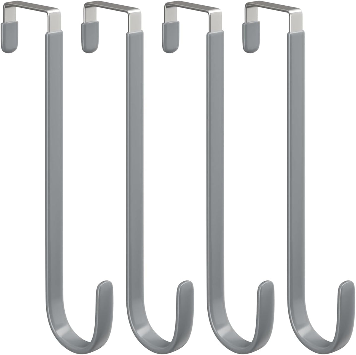 Metal Over The Door Hanger, Rubber Hooks for Hanging Towel, Coat, Bag