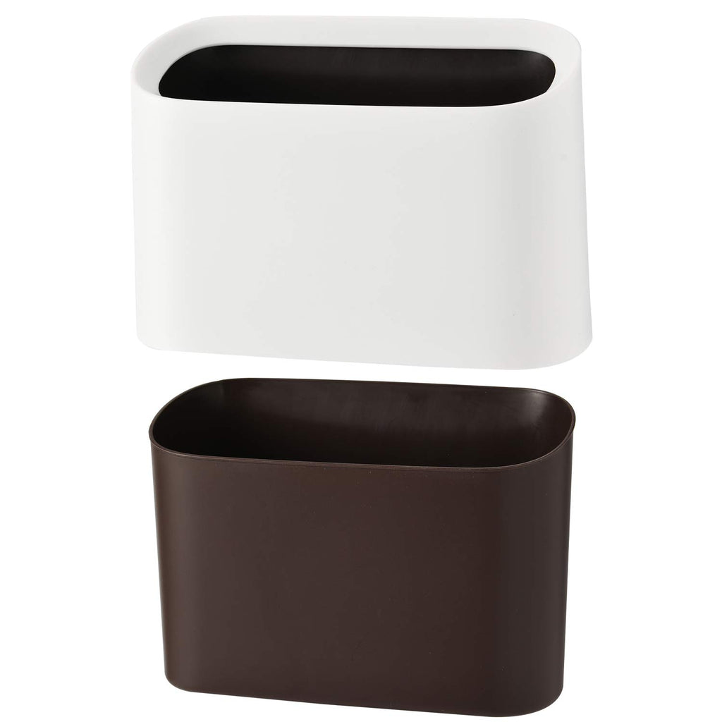 SUBEKYU Mini Countertop Trash Can,Tiny Desktop Trash Can,White 0.4 Gal