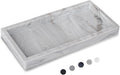 Silicone Bathroom Vanity Tray Dish Soap Holder Sink Organizer, Marble Grey