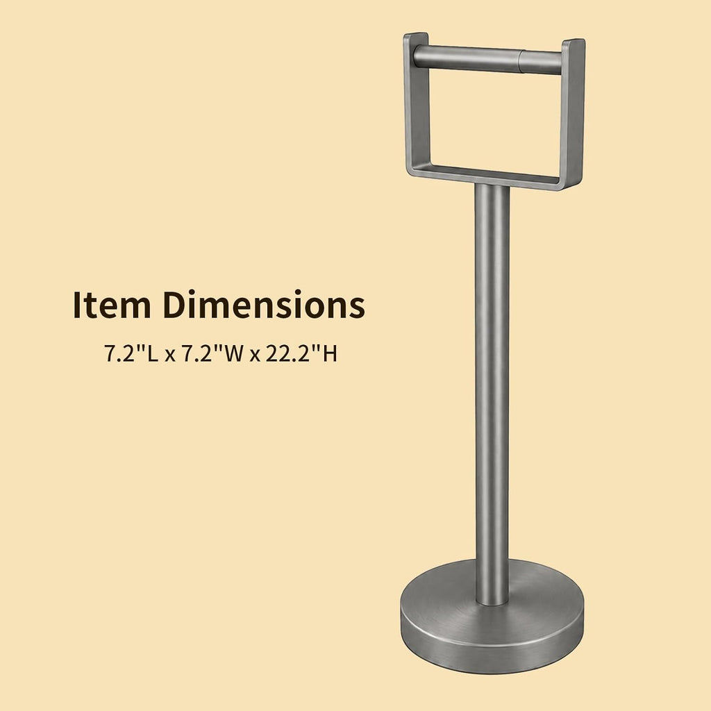 YUMORE Toilet Paper Holder Stand, Extra-Weighted Base, Brushed Graphite