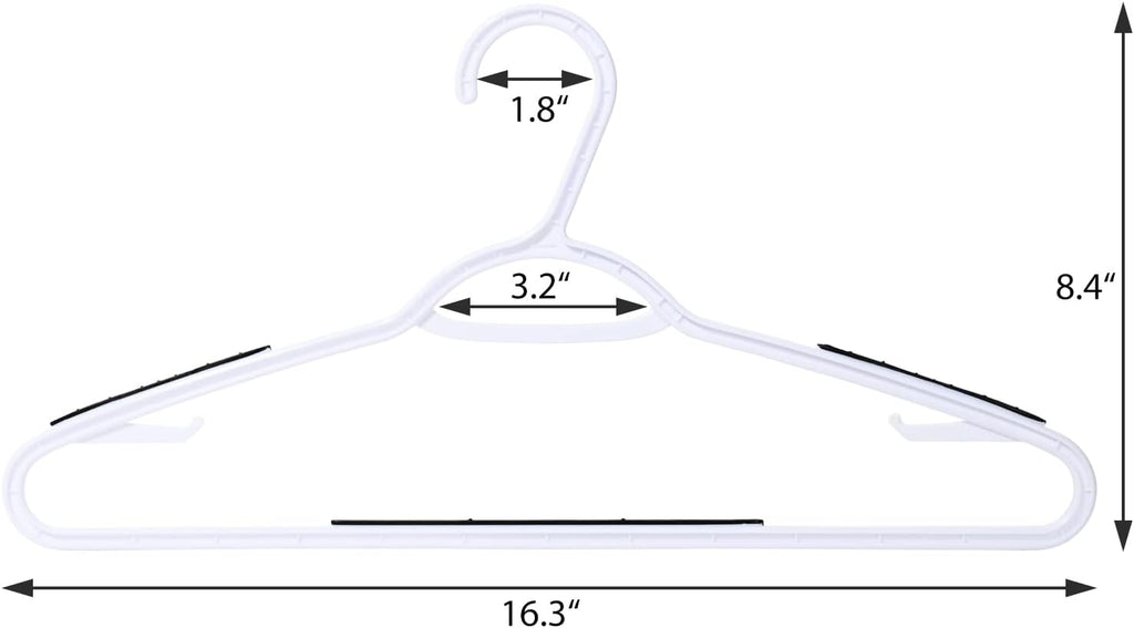 Plastic Clothes Hangers 30 Pack, Hangers with Grip Black