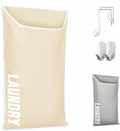 Hanging Laundry Hamper Bag,Space Saving over the Door Storage Bags – Behind the Door Hampers for Dirty Clothes, Wall Mounted Basket for Bathroom (Beige, 1-Pack)