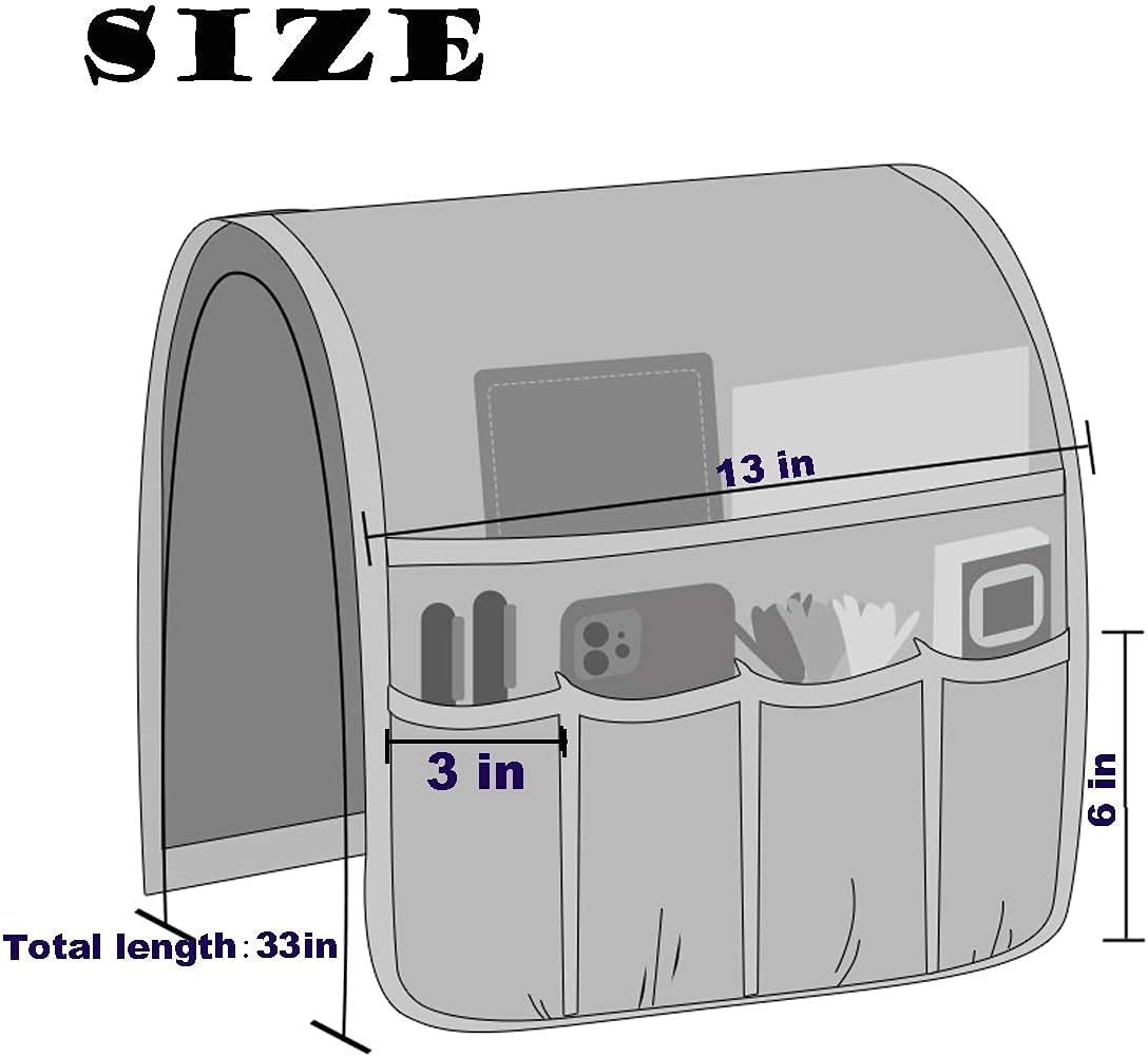Teniux Remote Control Holder for Armchair Caddy, 33"x13", 5 Pockets
