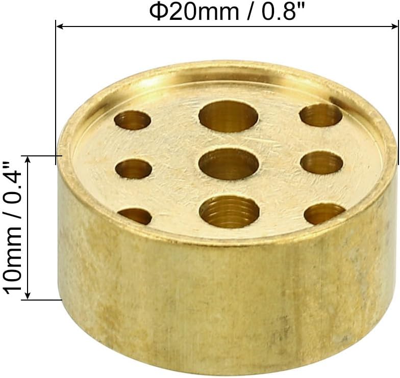 PATIKIL 2Pcs Brass Incense Cone Burner Stick Holder 0.8" Dia.0.4" Tall