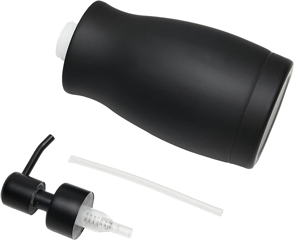 304 Stainless Steel Countertop Black Soap Dispenser Rust Resistant Leak-Proof Liquid Hand Sanitizer Pump with Hopper，for Kitchen Sink, Countertop, Bathroom (13.5oz/400ml)