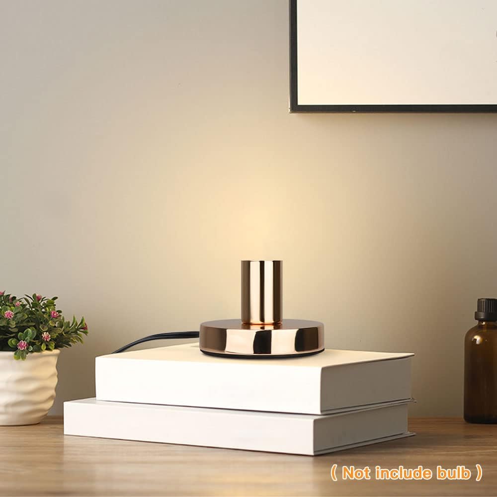 Helunsi Industrial Table Lamp Base, E26 E27 Gold Lamp Base Without Shade