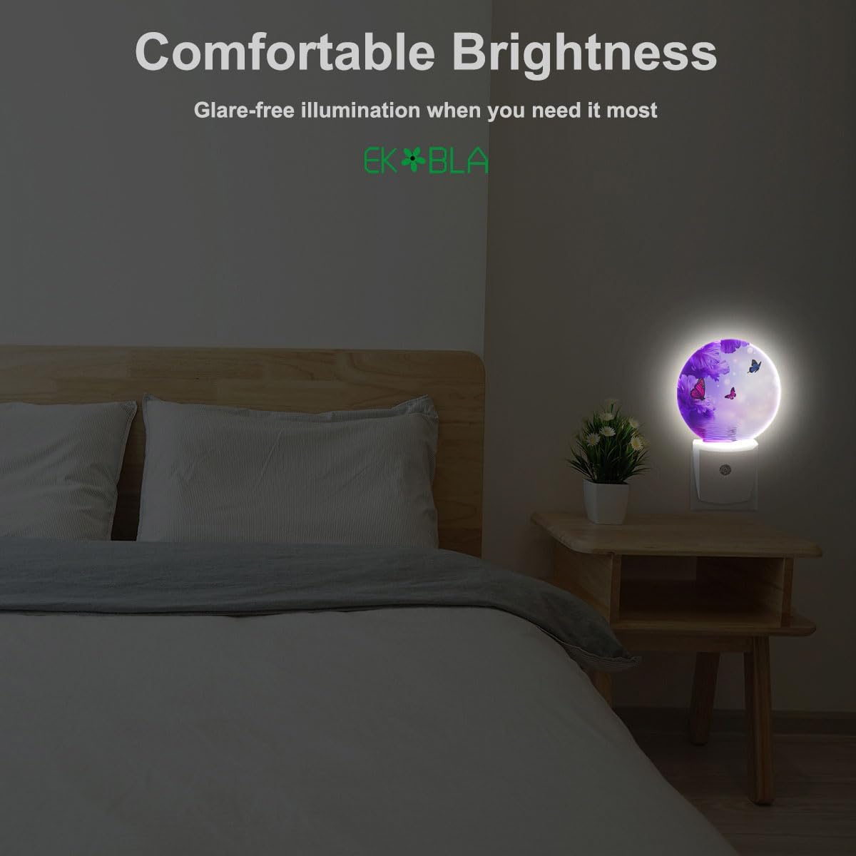 Butterfly Floral Night Light, Plug in Nightlight with Dusk to Dawn Sensor