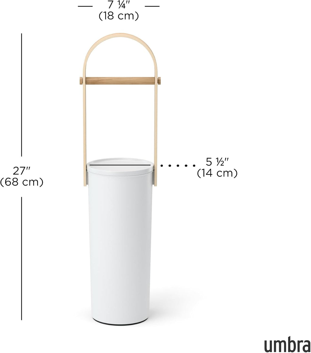 Umbra Bellwood Toilet Paper Holder, with Storage, 3 Rolls, White/Natural