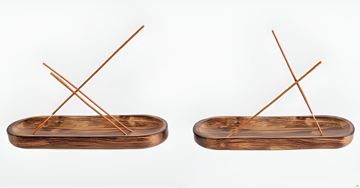 Incense Holder-Incense Burner/Ash Catcher-Handmade Wooden Incense Stick Tray Home- Meditation & Yoga Great Gift Table Décor (11"x 4" Inch)