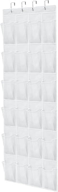 Over the Door Shoe Organizer Shoe Rack for Door Hanging Shoe Organizer (White, 24 pockets)