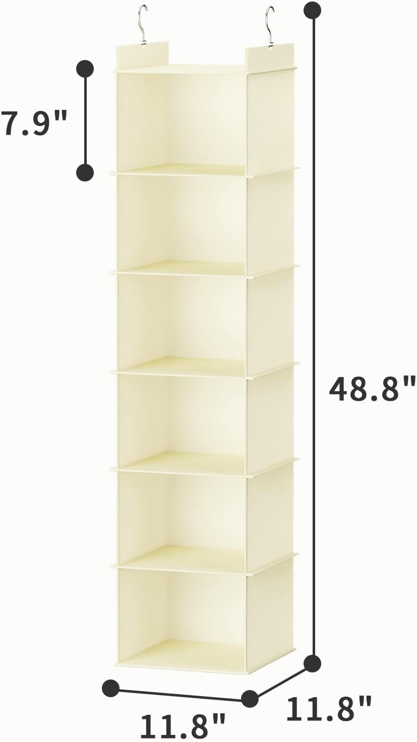 YOUDENOVA Hanging Closet Organizer, Closet Organizers and Storage, Beige