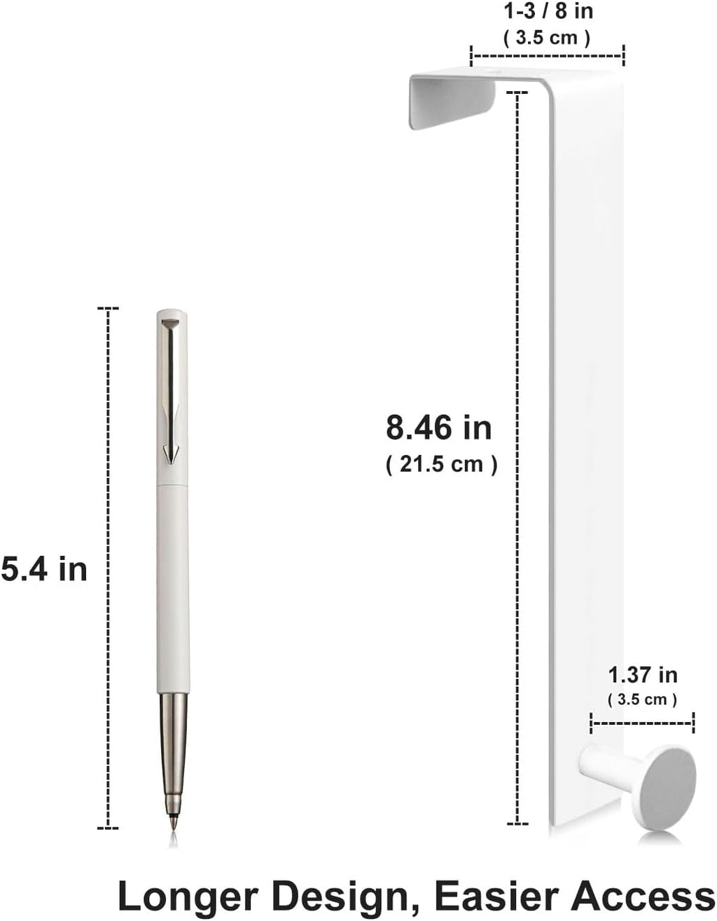 Over The Door Hooks, Fit 1-3/8" Doors, 2 Pack