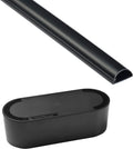 D-Line Cable Management Box (Large) & Medium Cable Raceway Length 1.18" (W) x 0.59" (H) x 39" Length - Black