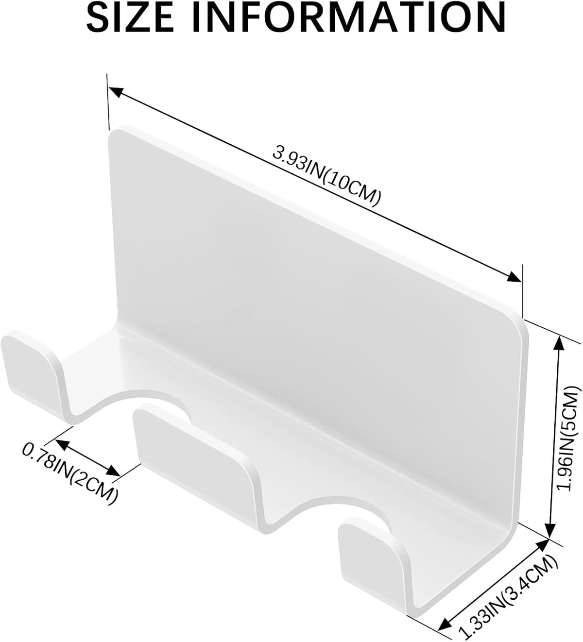 Razor Holder for Shower, Self Adhesive Shaver Shower Hook, White