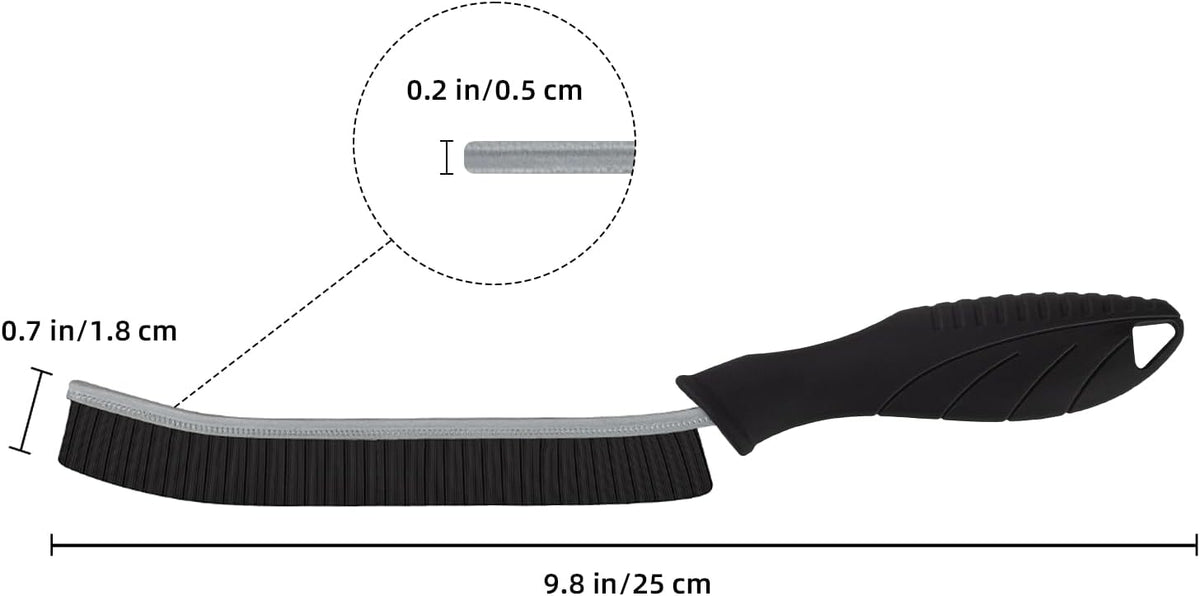 FOOGWEE Hard Bristle Crevice Cleaning Brush - Cleaning Supplies - Grout Cleaning Brushes for Household Use - Crevice Cleaning Tool for Bathroom, Home and Kitchen (5, Black)