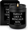 Smells Like Cincinnati Win Scented Candle Football Themed Merch Fan Shop Men Women Sport Stuff Gear Decor Bengals Team Accessories Hustband Father Day Dad Happy Birthday Funny Funny Cool Ideal Gift