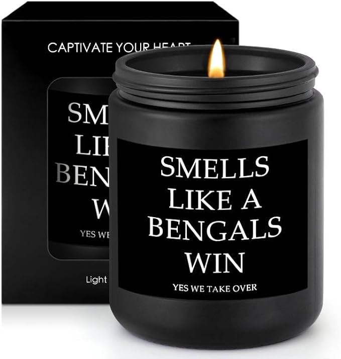 Smells Like Cincinnati Win Scented Candle Football Themed Merch Fan Shop Men Women Sport Stuff Gear Decor Bengals Team Accessories Hustband Father Day Dad Happy Birthday Funny Funny Cool Ideal Gift