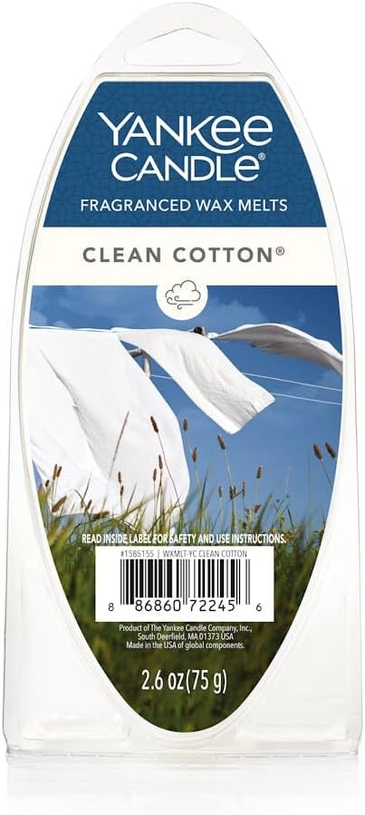 Yankee Candle Clean Cotton Fragranced Wax Melts, 6 Wax Spheres per Package, Pack of 6 (36 Cubes Total)