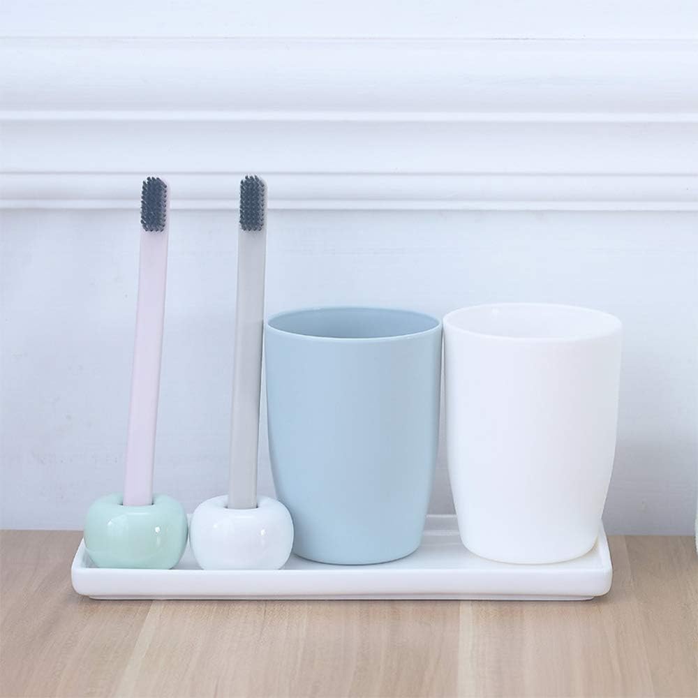 Ceramic Vanity Tray Small Rectangle, Bathtub Tray Bathroom Organizer, Cosmetics Holder for Tissue Candle Towel Plant Jewelry Ring Dish Dresser Perfume Shampoo-White(1 Pc)(Large)