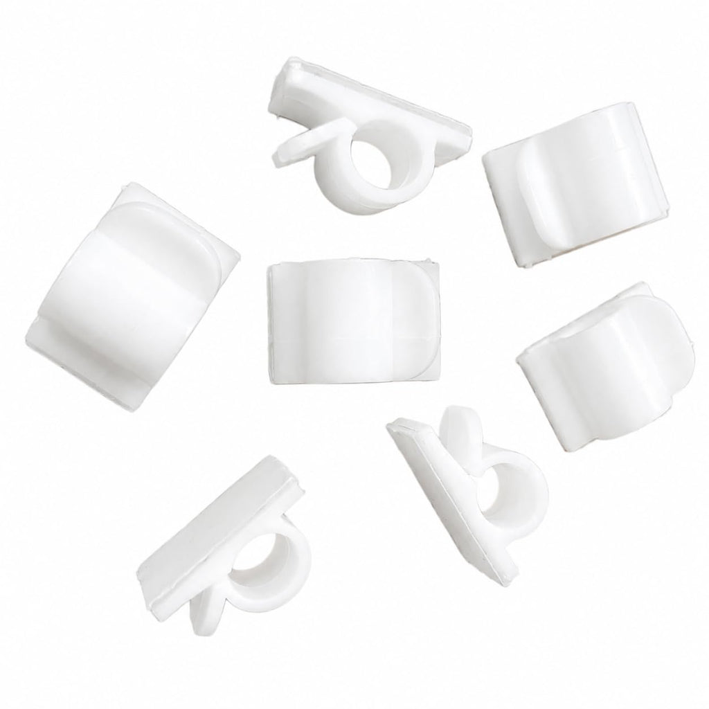 Elfcam® - 30 Piece Adhesive Cable Clips for Ethernet Network Cable Management, Cable Ties and Cords for Home or Office, White (Set of 30)