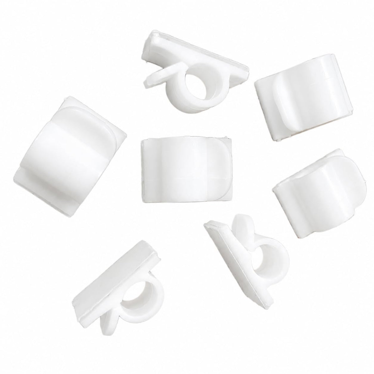 Elfcam® - 30 Piece Adhesive Cable Clips for Ethernet Network Cable Management, Cable Ties and Cords for Home or Office, White (Set of 30)